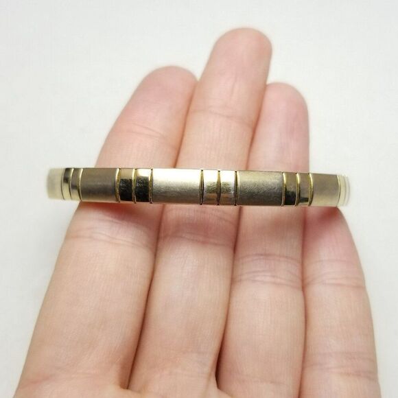 Vintage Gold Tone Stretch Expansion Bracelet, Watch Strap Style, Estate - Picture 2 of 7